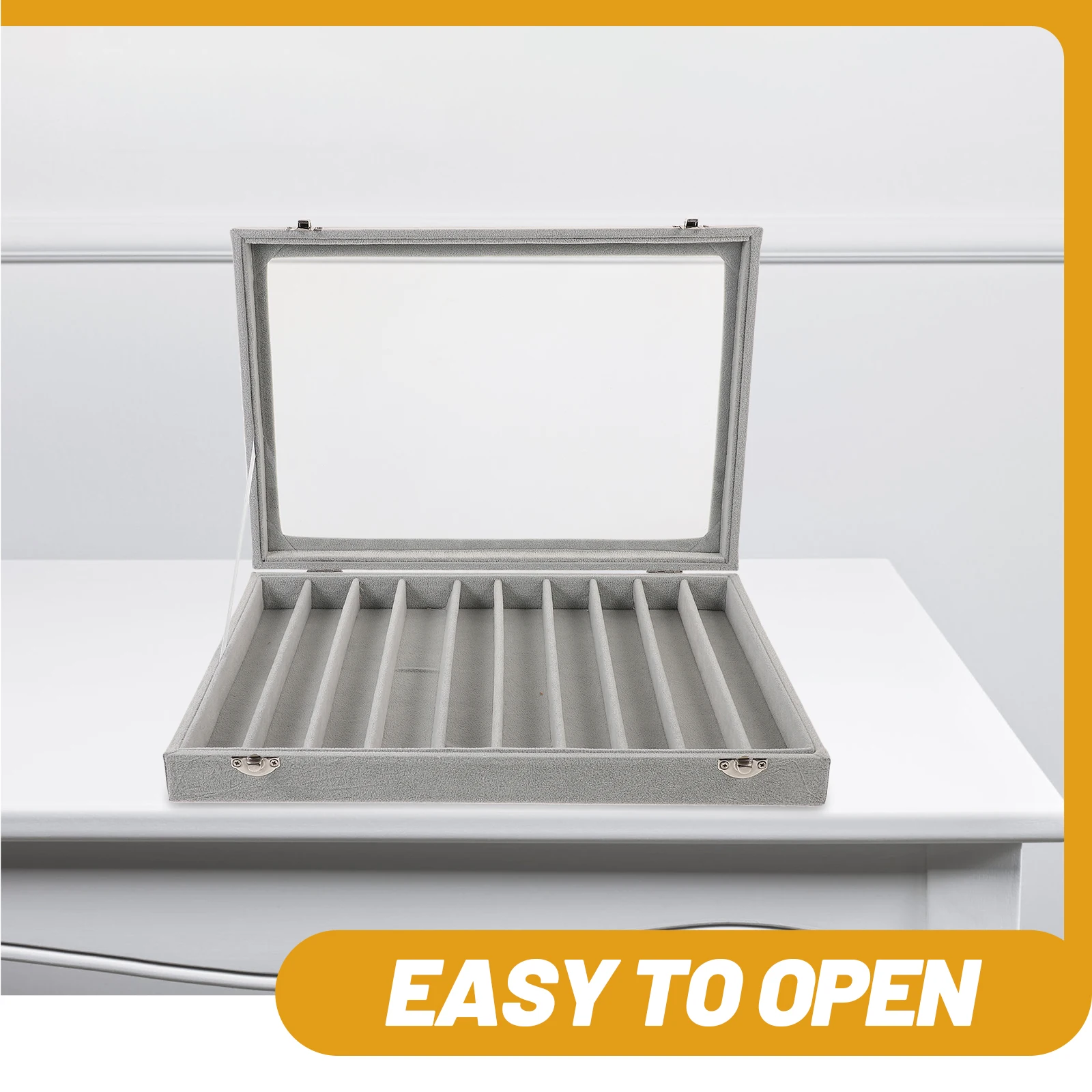 

Jewelry Box Organizer Necklace Storage Display Case Transparent Lid Earrings Pendants Brooches Hairpins Travel Business Dating