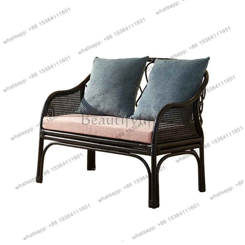 Nordic style full vine double small sofa rattan sofa B & B cross-border
