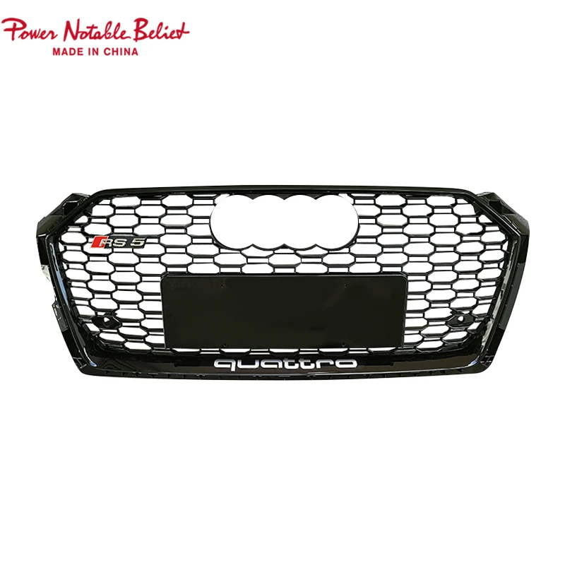 Automotive plastic grille for audis A5 S5 black front grille for audis RS5 honeycomb grill quattro style 2017-2019