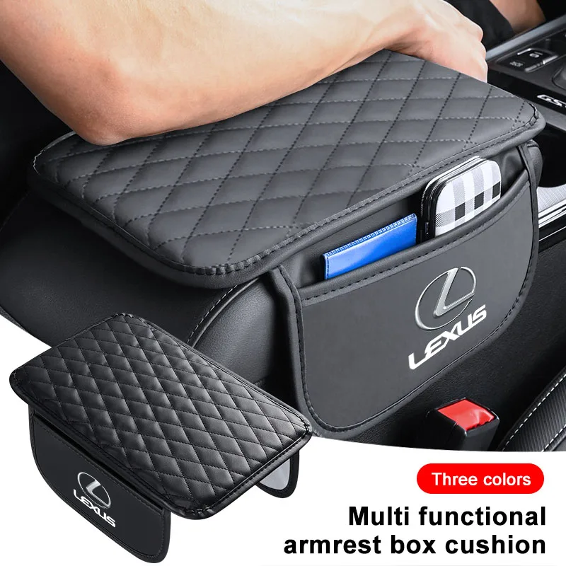 

Car Sticker PU Leather Car Armrest Mat Tissue Boxes Height Pad Armrest Box For Lexus CT200H ES350 GX460 470 IS250 LS460 NX300 RX