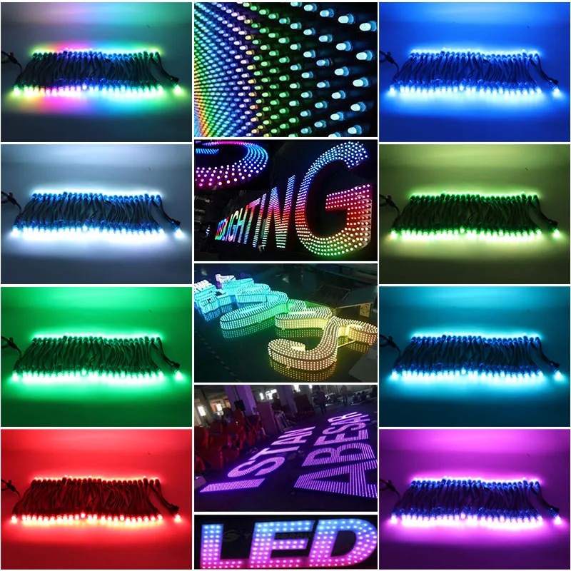 50 Pcs/String WS2811 IC RGB pełny kolor 12mm pikseli cyfrowy adresowalny 5V kolor marzeń moduł LED piksel IP68 wodoodporne lampki