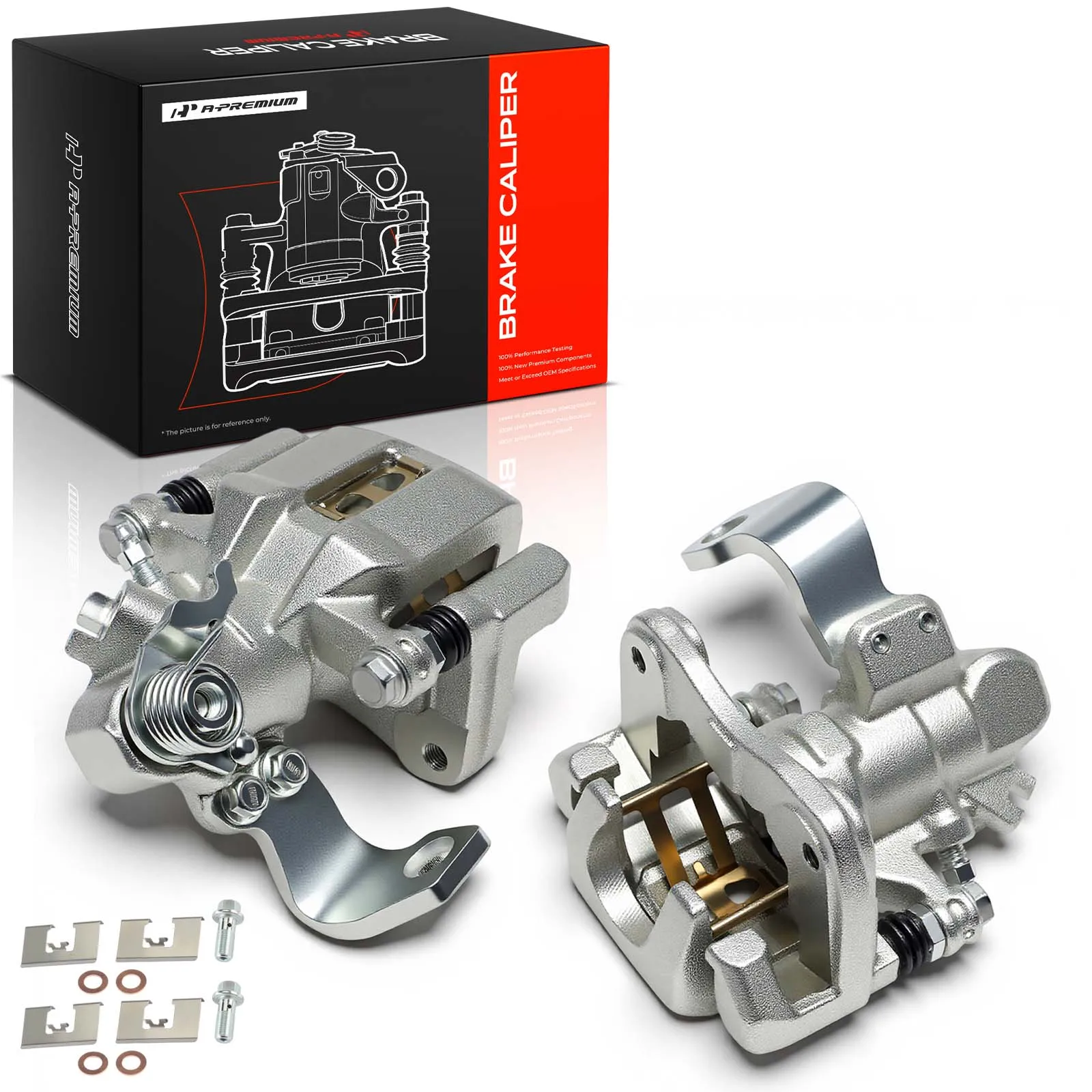 A-Premium Pair Rear Side Brake Calipers with Bracket for Honda Civic 2002-2005 Acura EL 2001-2005 RSX 2002-2006
