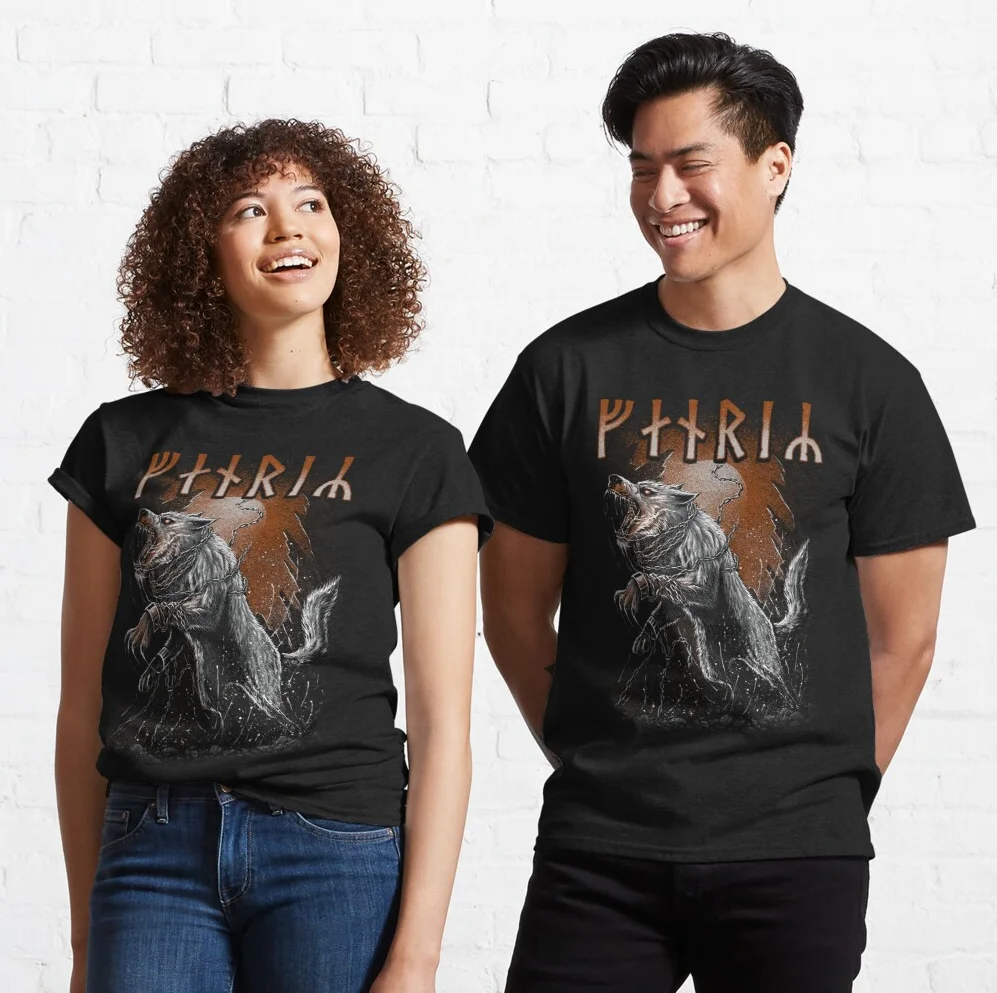 

Fenrir Wolf Norse Mythology Ragnarok Viking T-Shirt 100% Cotton O-Neck Summer Short Sleeve Casual Mens T-shirt Size S-3XL