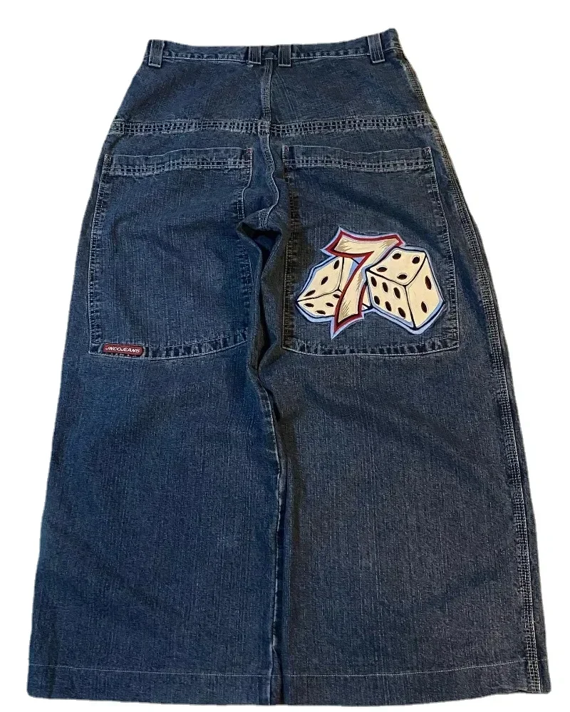 JNCO Y2K Baggy Jeans Vintage Embroidered High Quality Denim Hip Hop Goth Streetwear Harajuku Men and Women Wide Leg Jeans