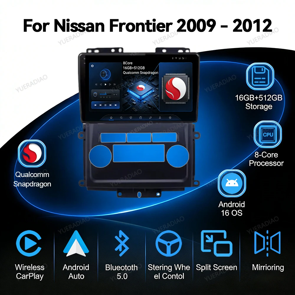 Android 17 Car Radio For Nissan Frontier Xterra 2009 2010 2011 2012 GPS NAVI BT Multimedia Video Player Head Unit 4G LTE 5G WIFI