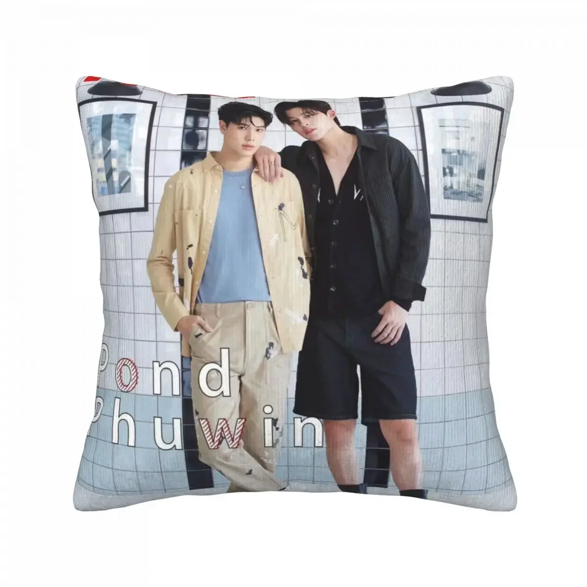 PondPhuwin HD Poster Double-sided Printed Pillowcase Thai TV Fish Upon The Sky Drama Stills Photos Home Car Decor Cushion Cover