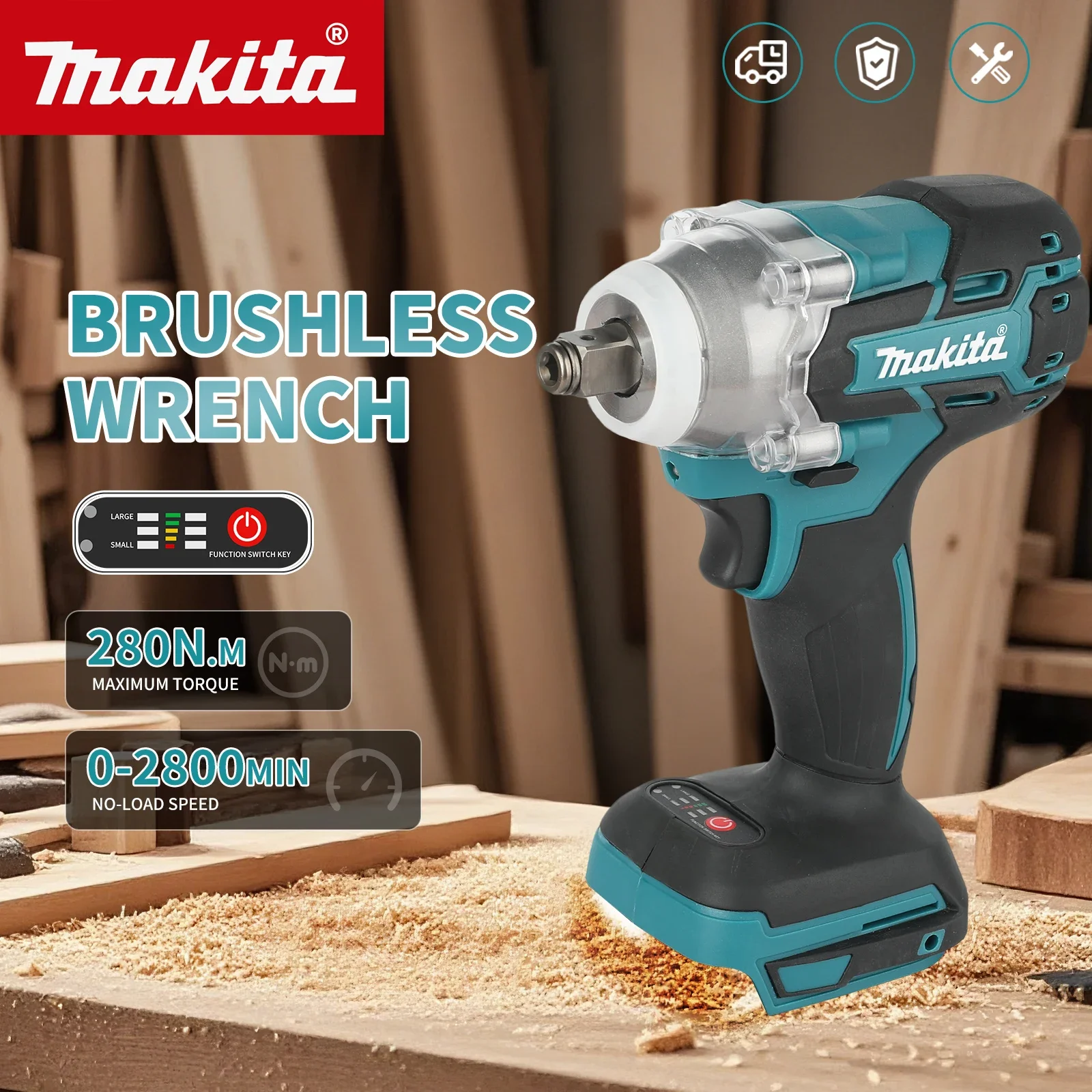 Makita DTW285 Three-Speed Impact Wrench For M10-M20 Bolt Fastening And Rusted Stuck Nut Disassembly Power Tools