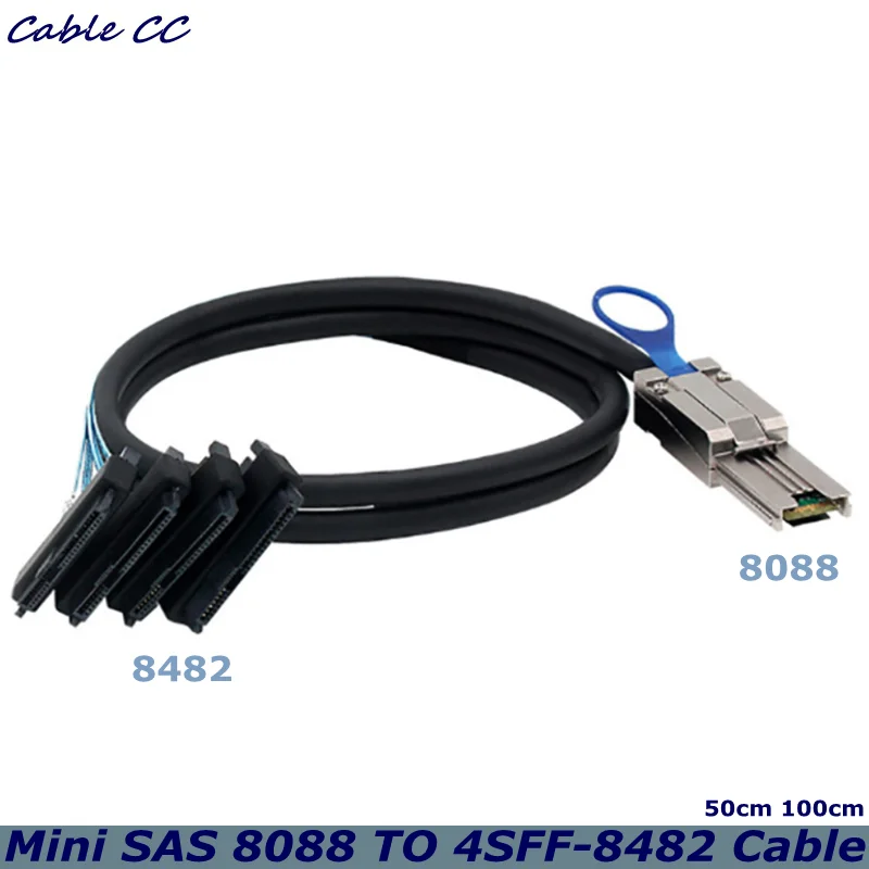 

0.5m 1m High-Speed 3.0Mini SAS 26P SFF 8088 to 4 8482 29+15Pin All-in-one Line Card SAS Hard Disk Data Cable