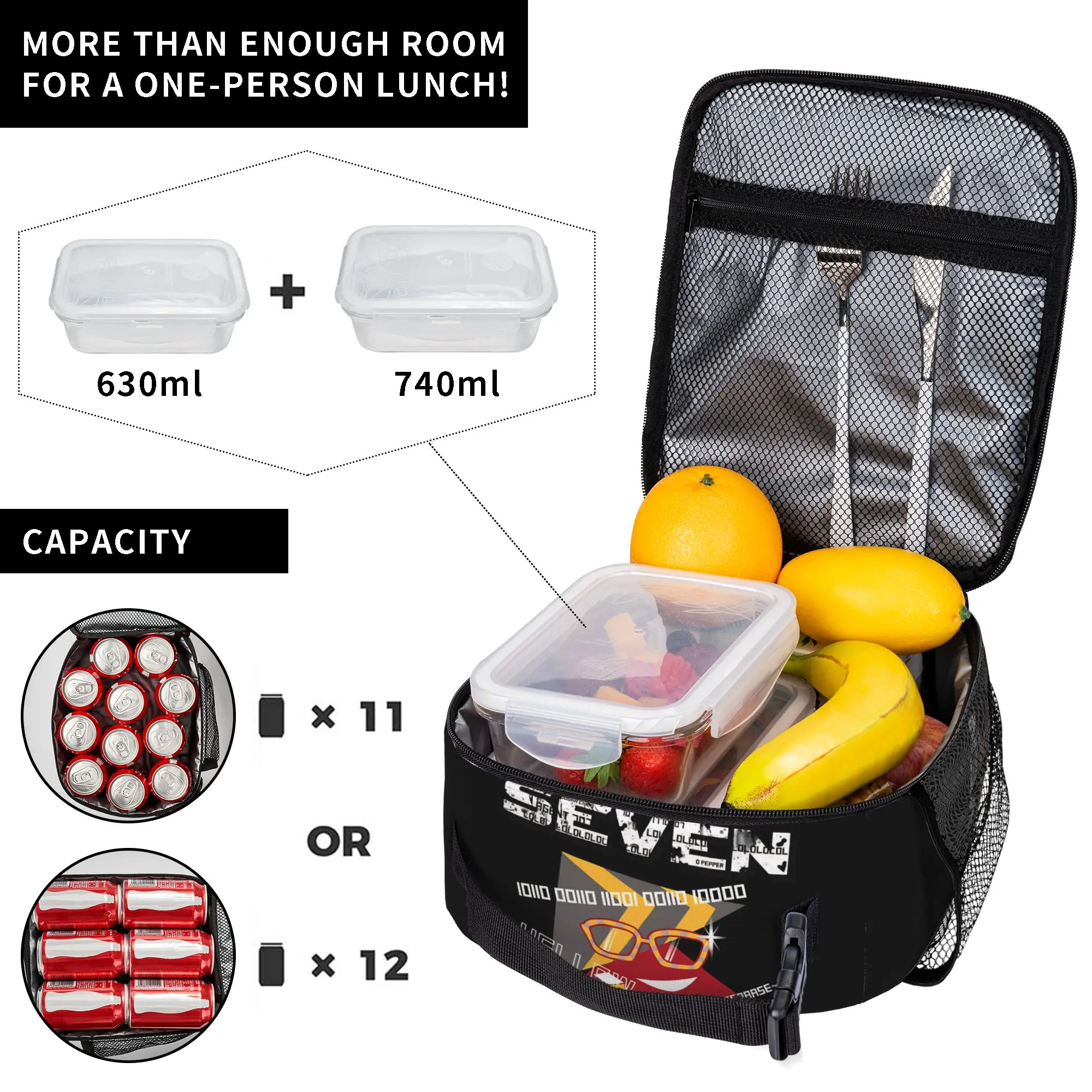 Insulated Lunch Tote Bag Mystic 707 Seven Messengers Y2K Game Cooler Thermal Lunch Container Multifunction For Outdoor