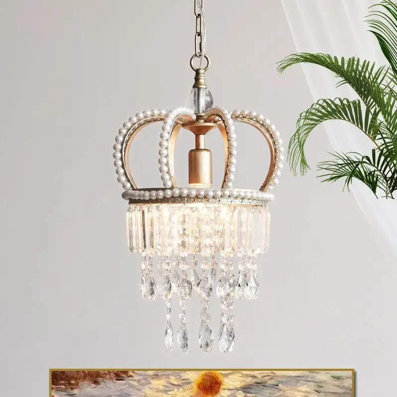 Luxury-Style Crystal Mini Chandelier, Creative Crown Overpass Light, Exquisite and Sophisticated Bar Counter Lamp