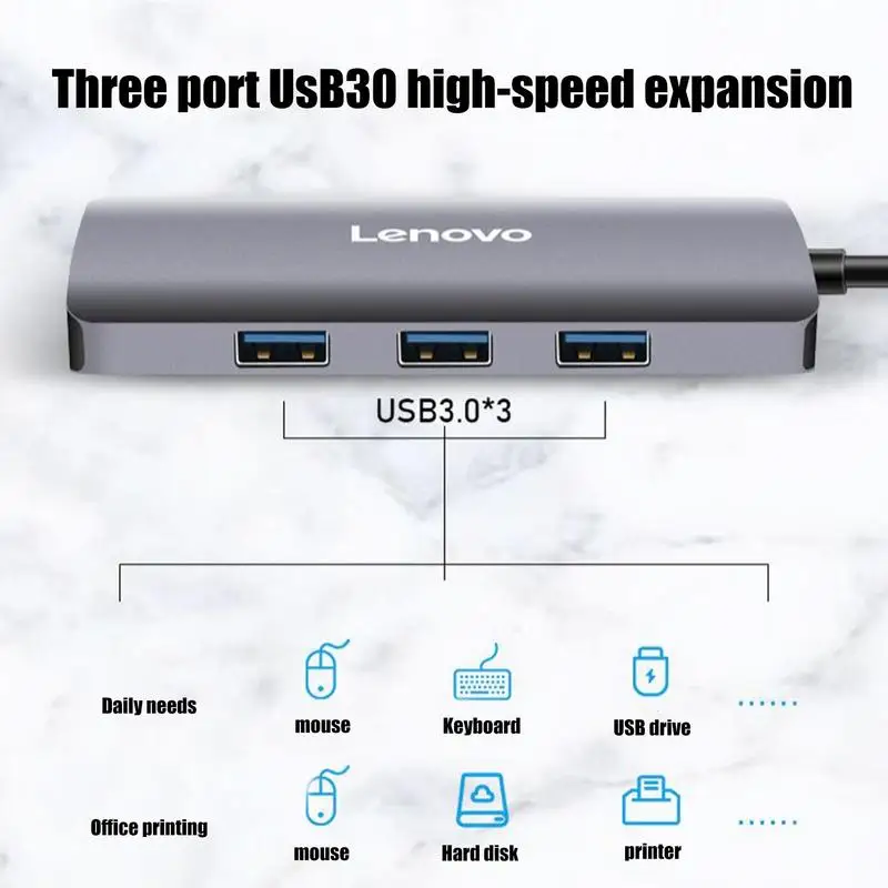 Lenovo USB3.0 Docking Station Durable High Speed USB Hub 3.0 Multiple Port For PC Computer Accessories Docking Station Adapter