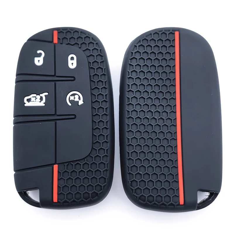 Silikon Autoschlüssel-Hülle für Jeep Grand Cherokee Chrysler Schlüssellose Schlüsselabdeckung für Fiat Dodge Ram Charger Journey Durango