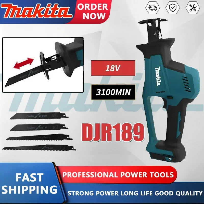 

Makita DJR189 Cordless Electric Reciprocating Saw Brushless Rechargeable Wood Metal Cutting Saw Portable Saw Power Tool 18V