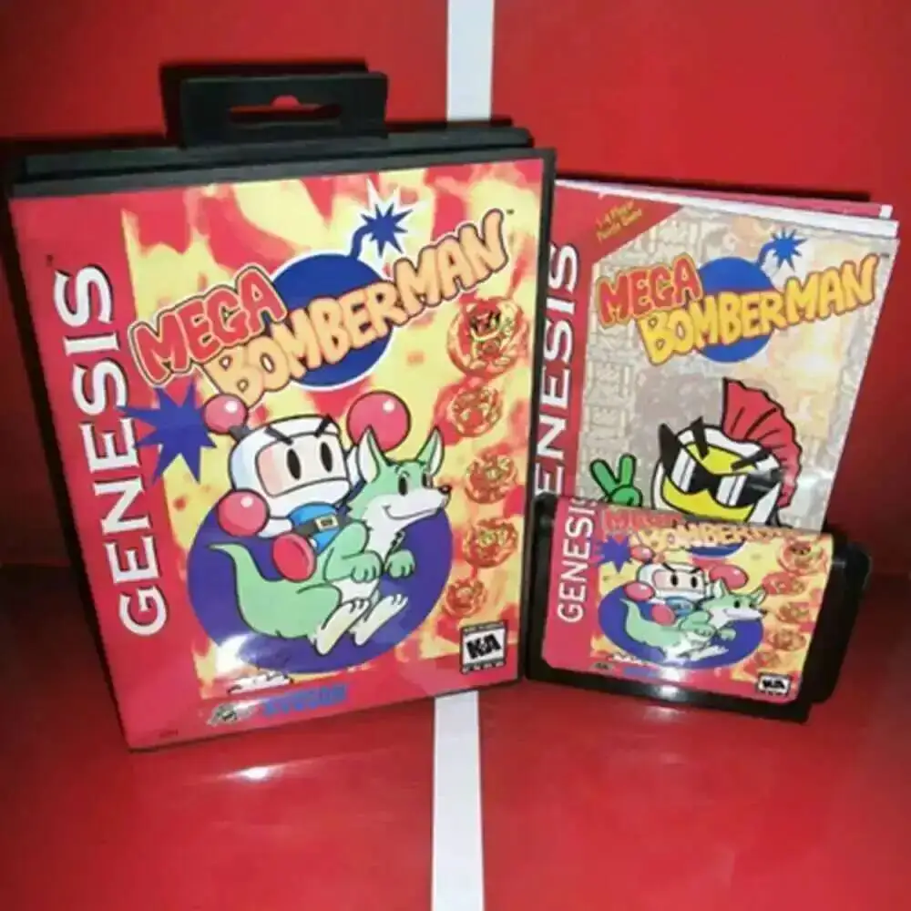 

Megabomberman с коробкой и инструкцией, картридж для 16-битной игровой карты Sega MD, система Megadrive Genesis.