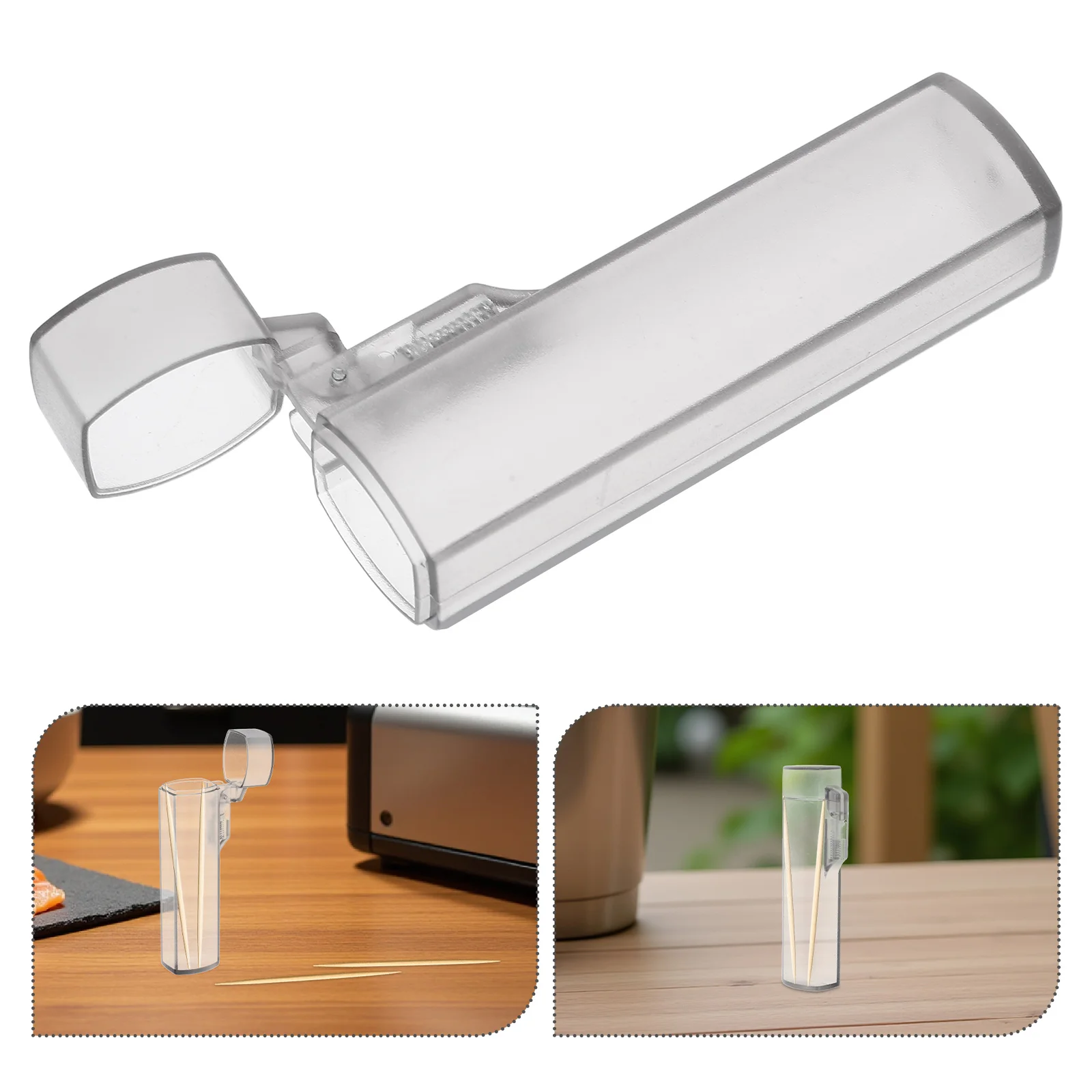 

10pcs Portable Toothpick Box Holder Mini Transparent Storage Container For Travel Camping Outdoor Pocket Toothpick Dispenser