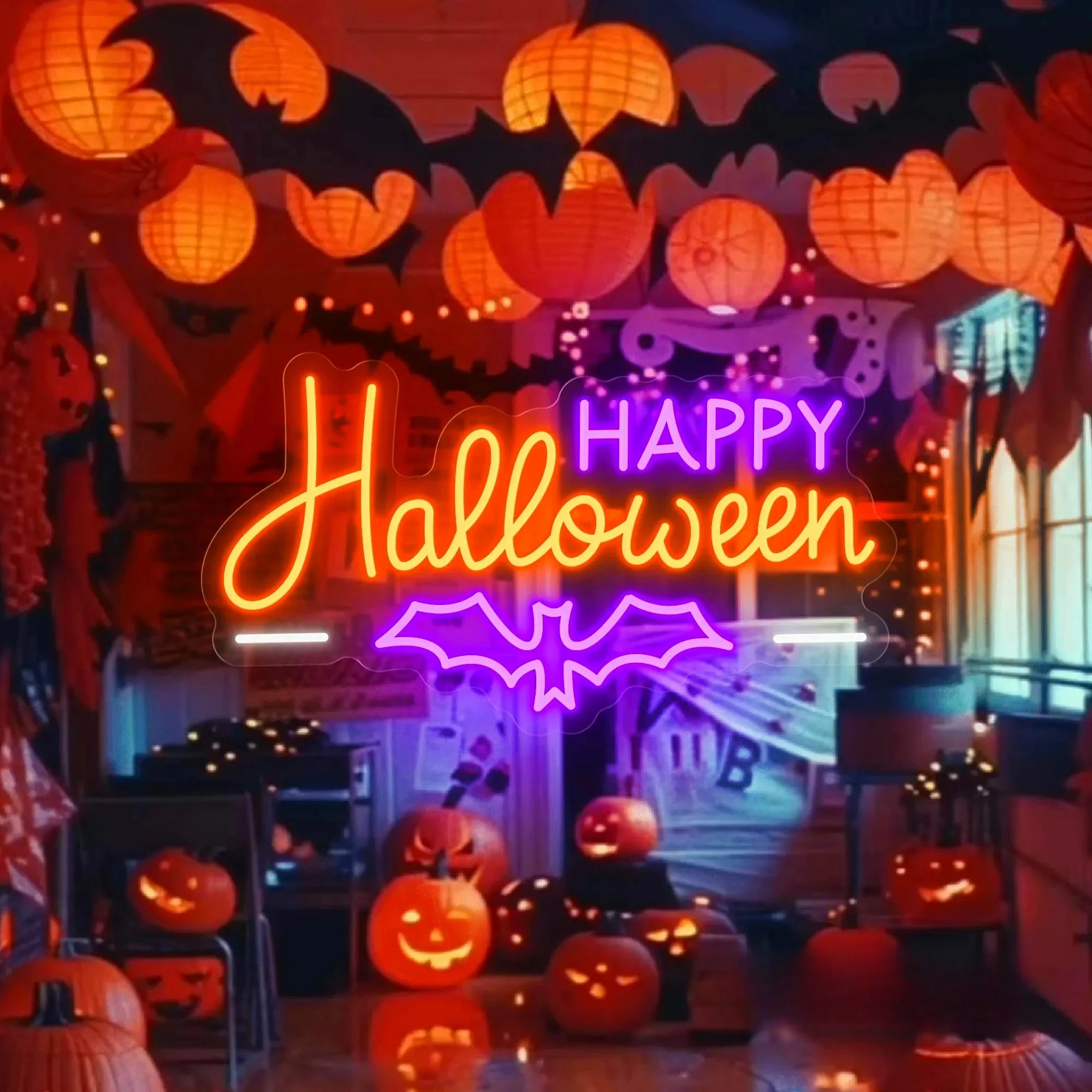 علامات النيون المخصصة كبيرة LED النيون علامات الحائط لتزيين غرفة الأسرة USB بالطاقة متعددة الخط الألوان خلفية الديكور الخفيفة #1