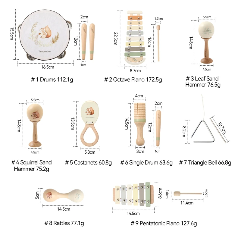 木製楽器ベビーモンテッソーリおもちゃ幼児と幼児の音楽、知性と啓発教育玩具子供ギフト