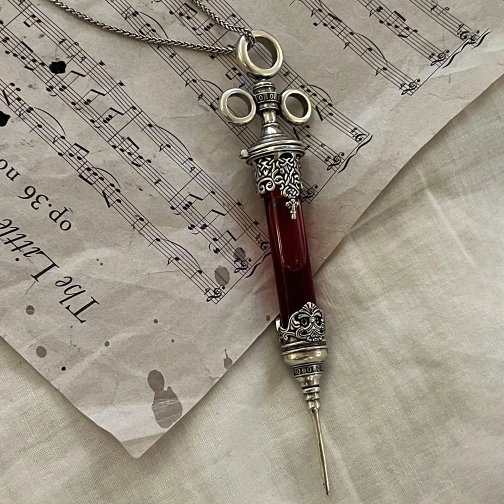 Gothic Victorian Witch Magic Potion Bottle Necklace Retro Metal Pendant Chain Medieval Halloween Choker Adult Jewelry Accessory