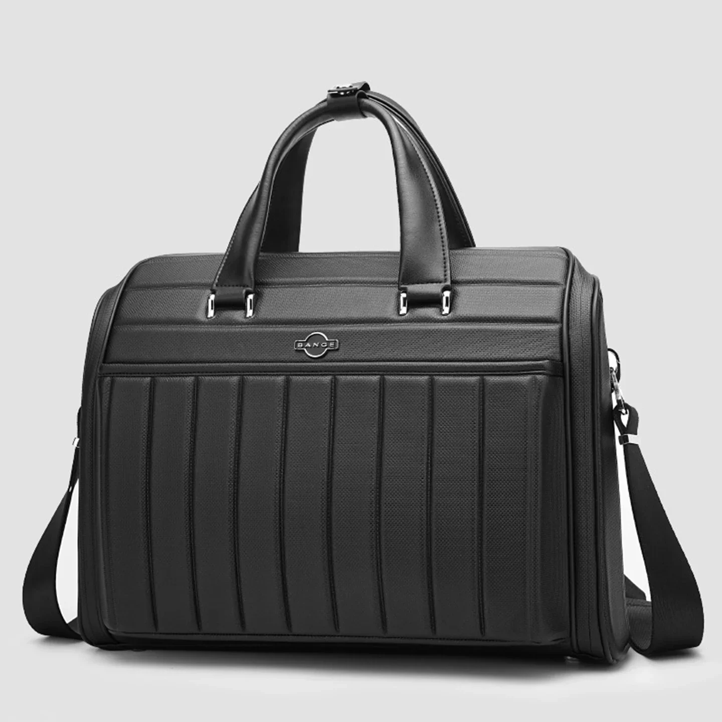 Premium Microfiber Leather Business Briefcase 16in Laptop Handbag Large Capacity Travel Duffle Bag Men Shoulder Crossbody Bag