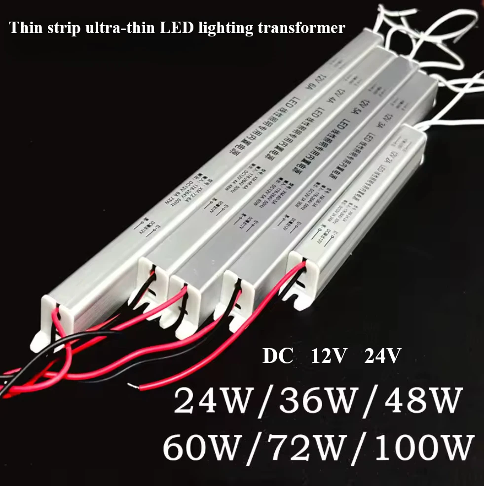 Ultrathin Switching Power LED Driver Power Supply AC220V To DC12V 24V LED Strip Lighting Transformer 24W 36W 48W 60W 72W 100W