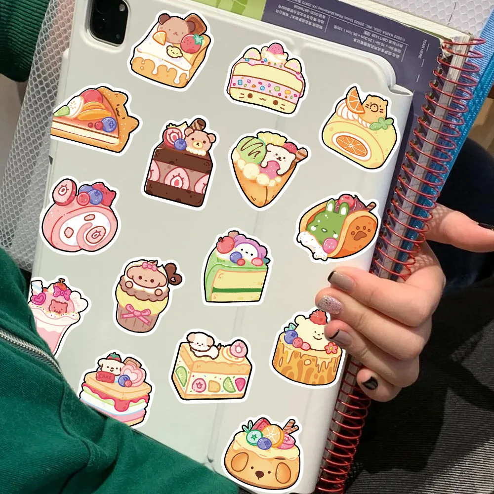 50 pezzi simpatici animali dessert adesivi cartoni animati graffiti decalcomanie per custodia del telefono portatile frigorifero scrapbook adesivi regalo giocattolo per bambini