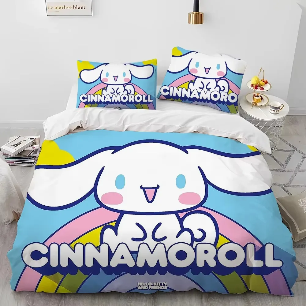 Cinnamoroll Bedding Sets Cartoon Comforter Cover Quilt Bed Cover Duvet Cover Pillow Case 2-3 Pieces Sets Bedroom Decor