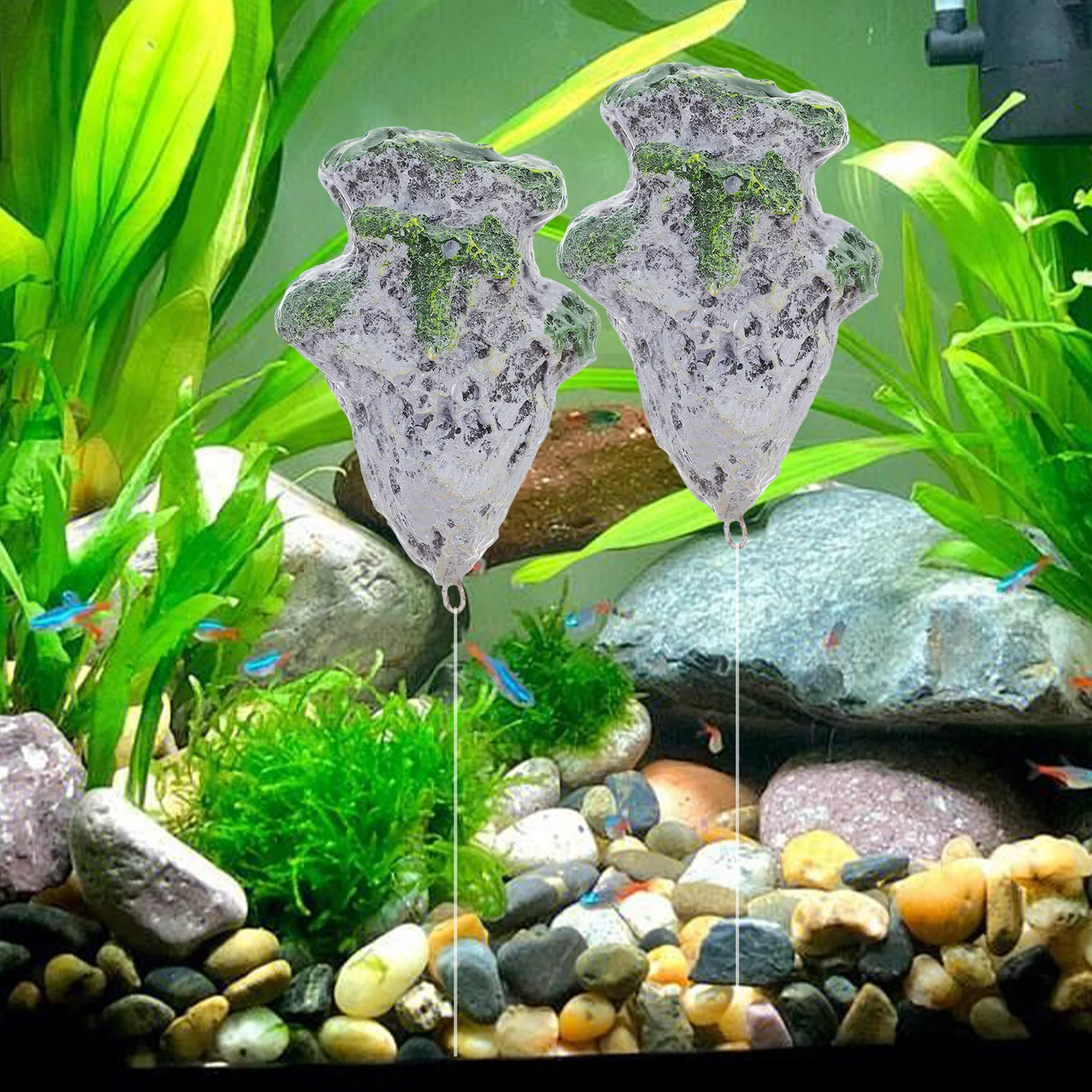 

Realistic Floating Stone For Aquarium Decorations Lifelike Durable Landscape Ornament Decorative Rocks Fish Hideout