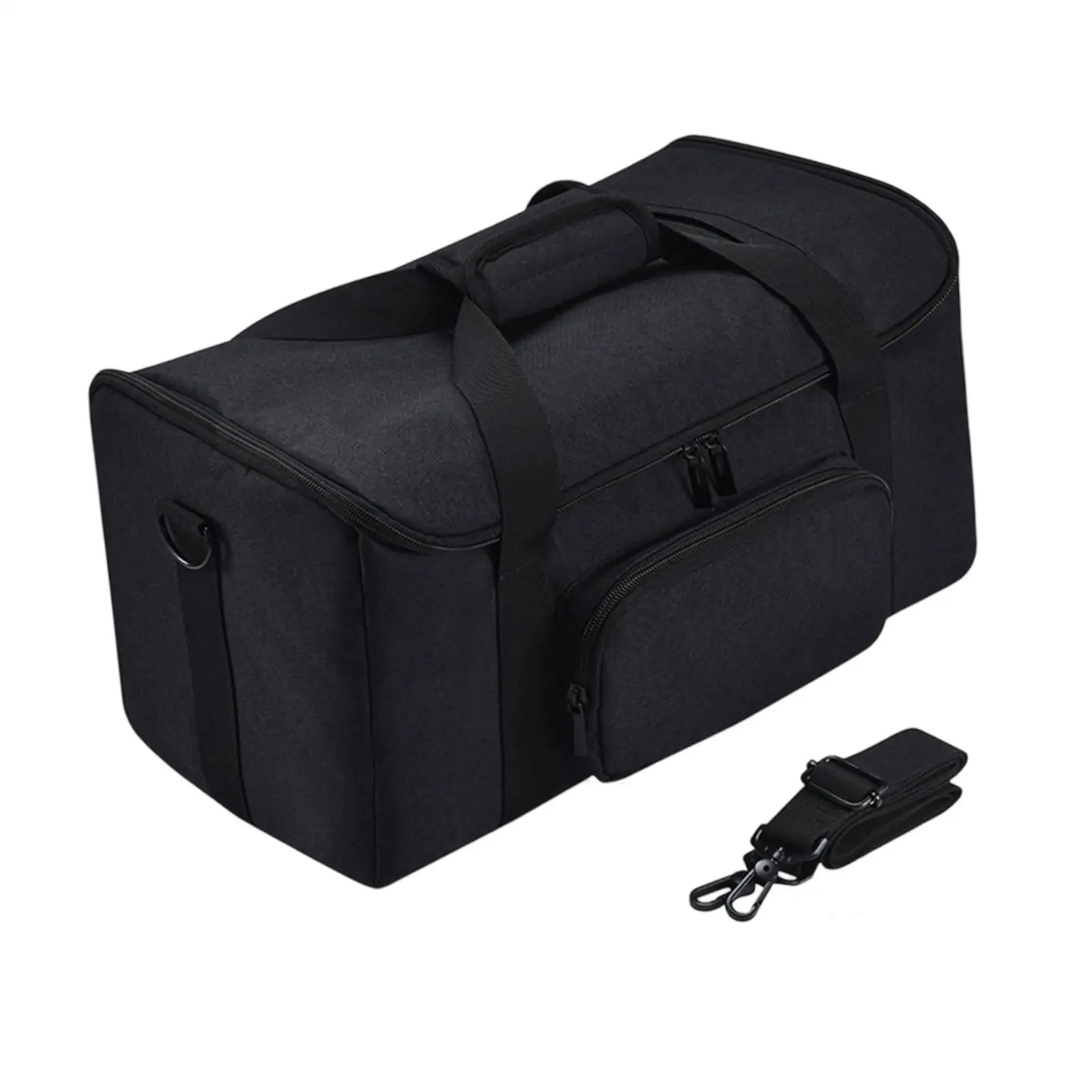 Travel Speaker Storage Bag Portable Carrying Case with Extra Pocket for Cables and Charger Double Zipper Handle Shoulder Strap
