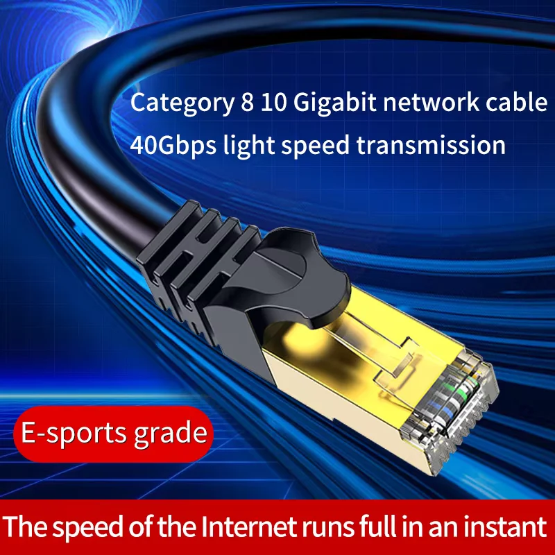NEW 0.5M~30M CAT8 Ethernet Cable 40Gbps 2000MHz Shielded Flat RJ45 Patch Cord for PC Laptop PS5 Router Modem Network