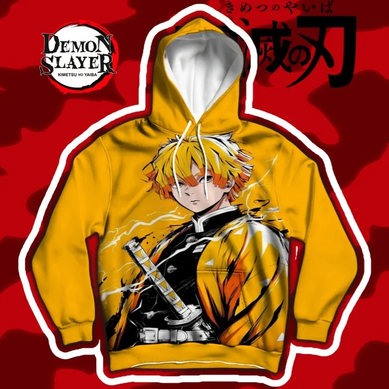 

Толстовка с капюшоном Demon Slayer Zenitsu Agatsuma Lightning Art Print Уникальный желтый динамический дизайн в стиле Bandai Must Have для фанатов аниме