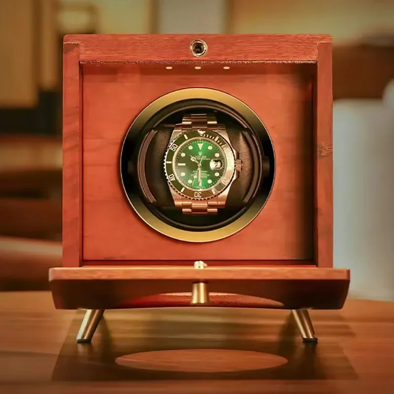 Solid Wood Automatic Watch Winder Silent Rotating Display Storage Box for Mechanical Watches Home Office Gift 시계 와인더