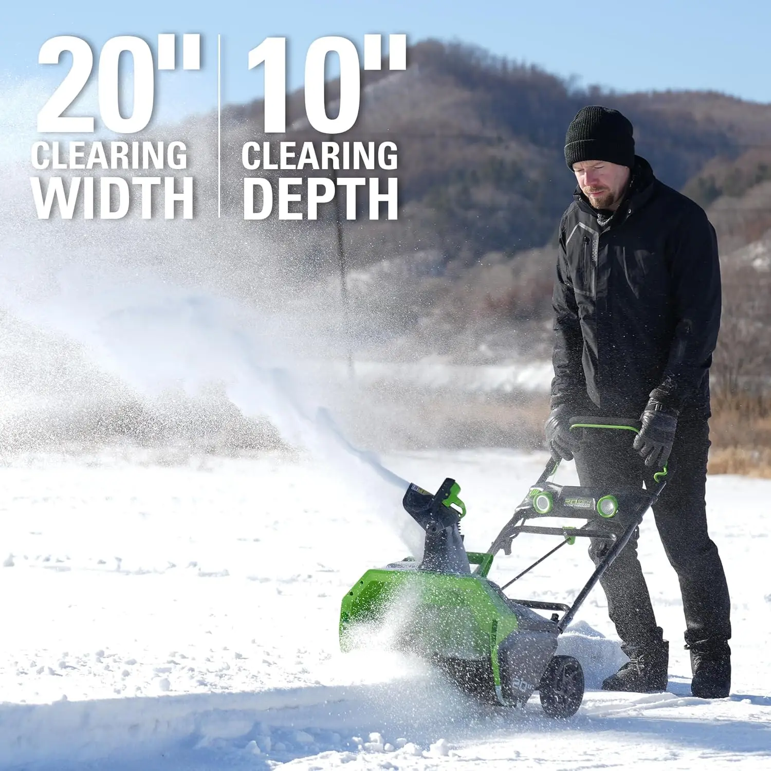 

40V (75+ Compatible Tools) 20” Brushless Cordless Snow Blower, Tool Only, Green