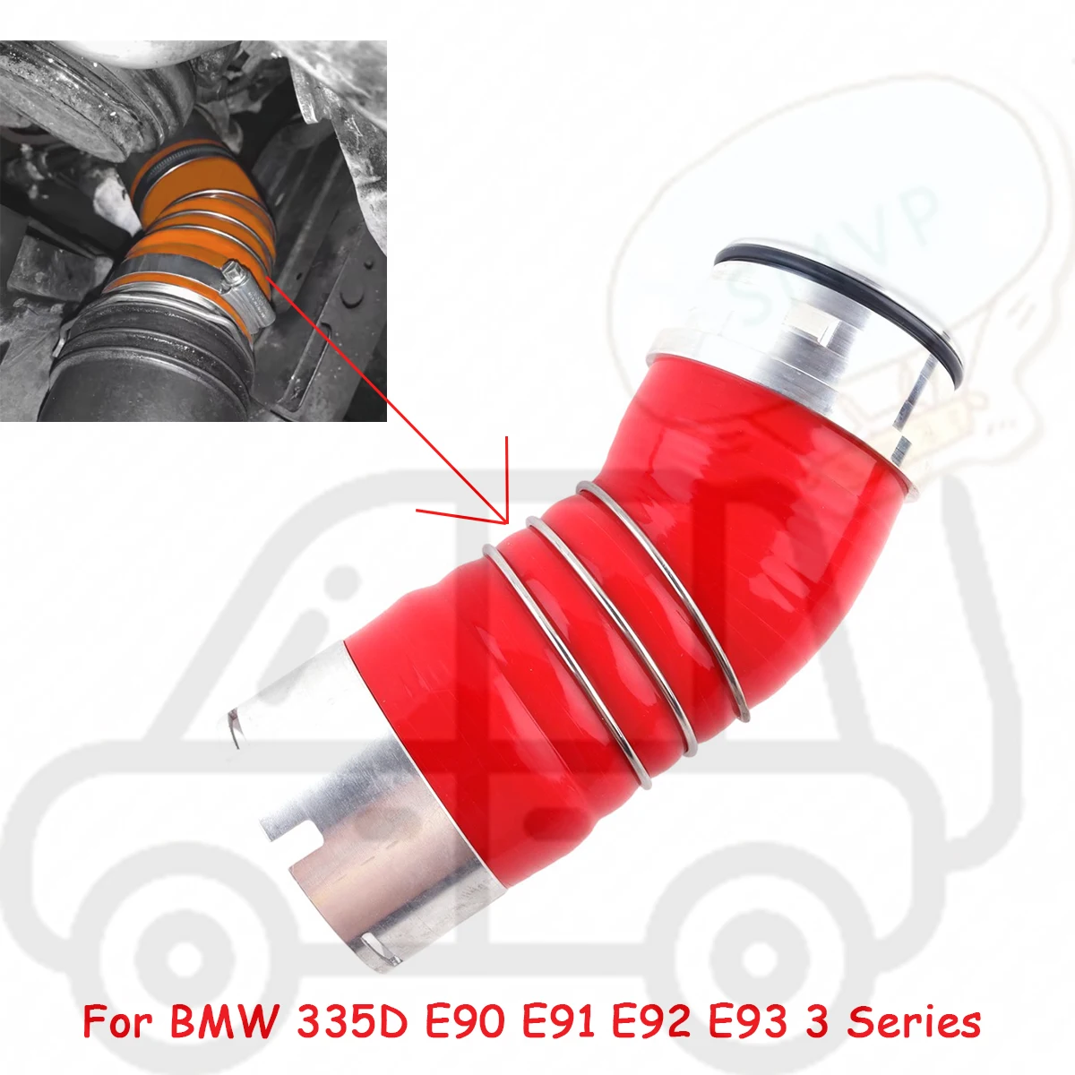

1PC 4PLY For BMW 335D E90 E91 E92 E93 3 Series Silicone Hose Intercooler Water Boost Pipe Tube High Performance Car Auto Tools