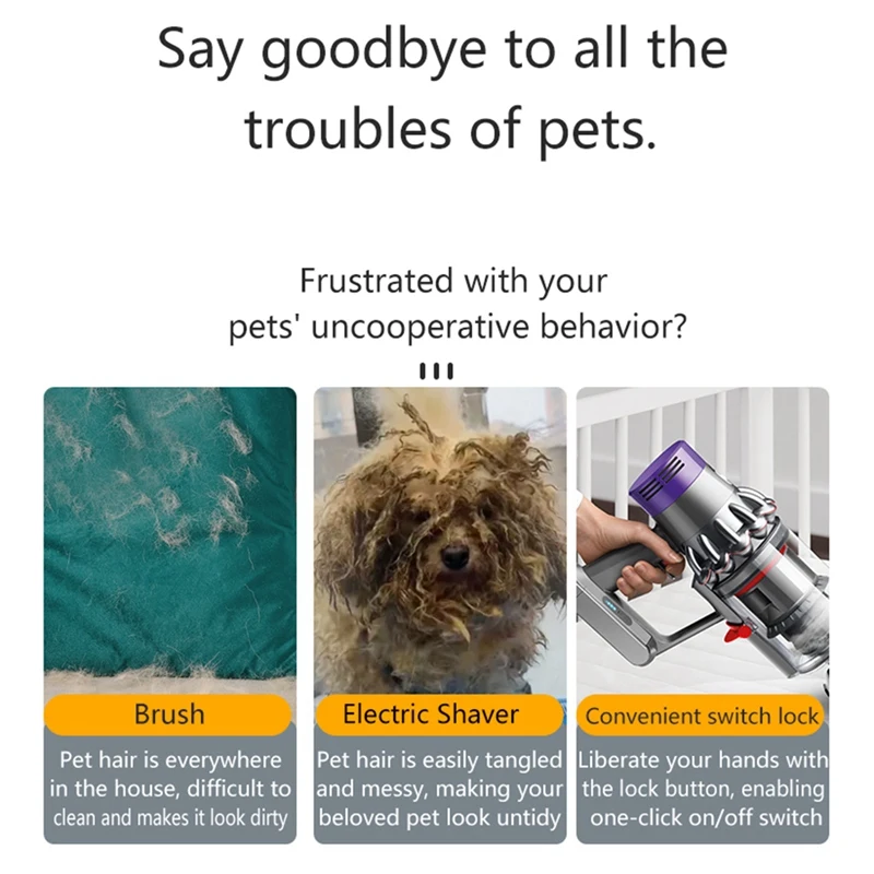 真空アタッチメントペットベッドブラシ猫犬ブラシヘアトリマー交換アクセサリーキットダイソン V10 V11 V15 掃除機