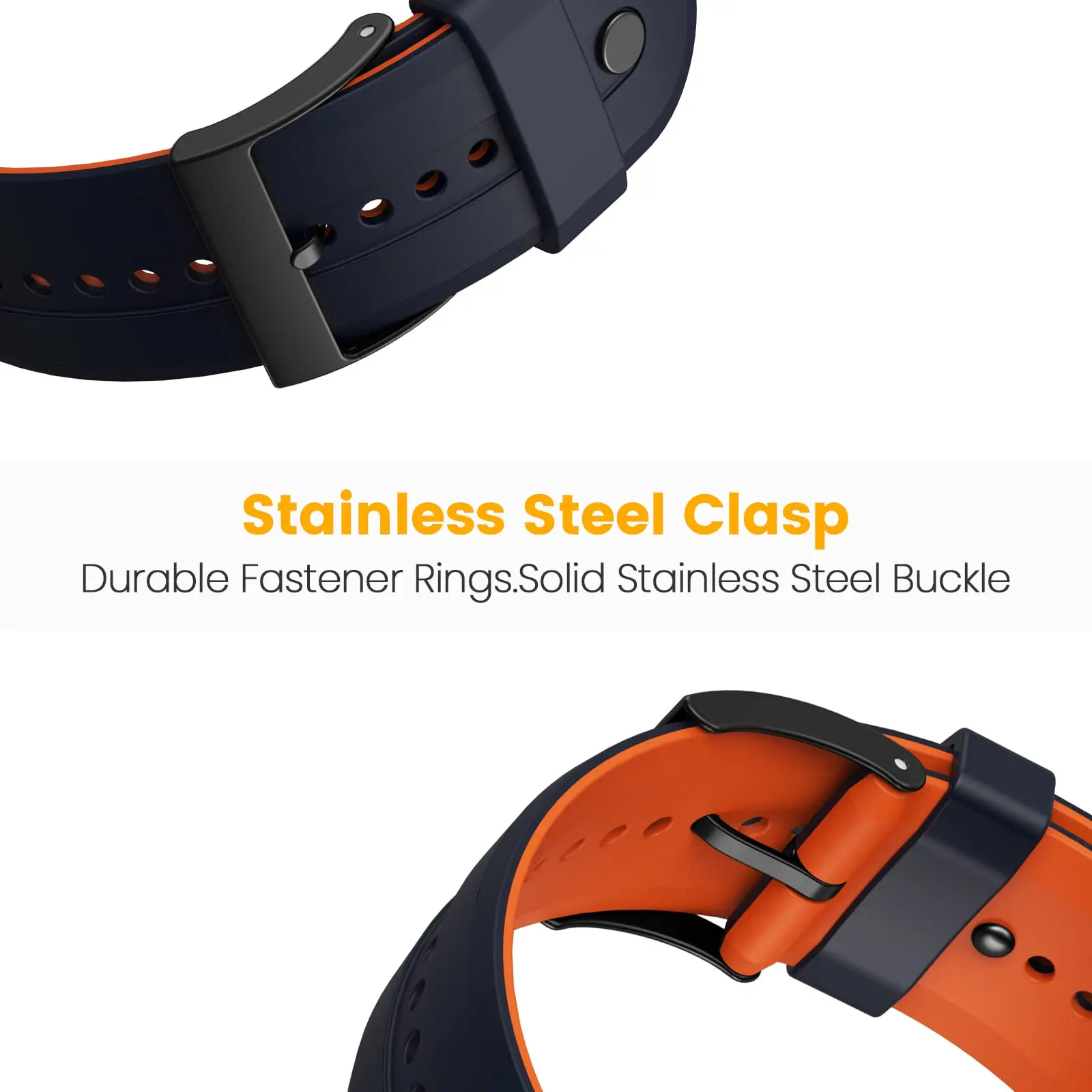 حزام ساعة 24 ملم لـ Suunto 9/9 Baro/Suunto 7، سوار بديل من السيليكون الرياضي للمعصم الرياضي Suunto Spartan HR/Baro