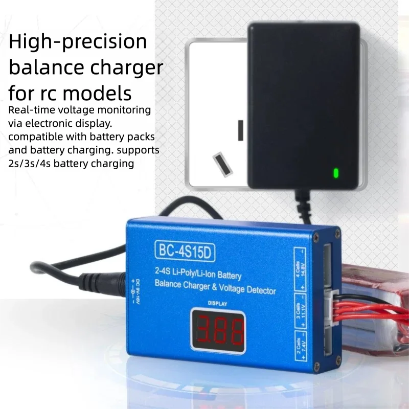 

BC4S15D model aircraft lithium battery B4 balance charger FPV crossing machine toy car 2S3S4S power supply