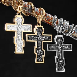 INRI Jesus Kreuz Amulett Edelstahl Männer Frauen Halsketten Anhänger Kette Amulett Punk Trendy Schmuck Kreativität Geschenk Großhandel