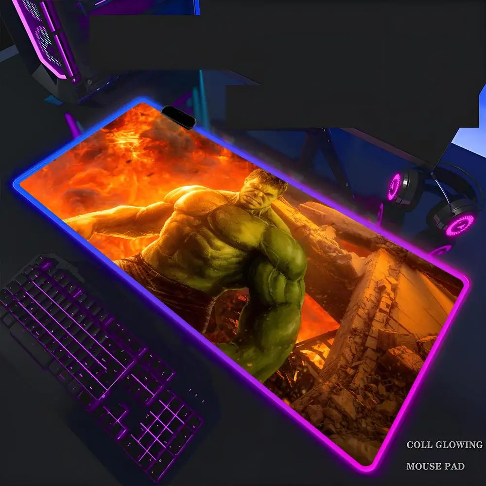 

H-Hulk Mouse Pad Mousepad Rgb Mouse Pad Gaming Backlight Pc Accessories Gamer Keyboard Backlit Mat 600x300mm Desk Protector Mat