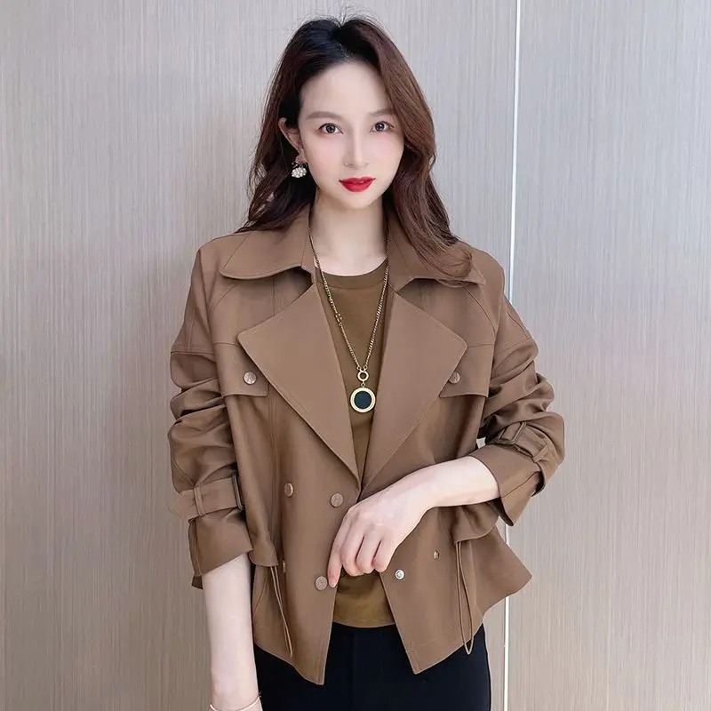 

Spring Autumn Women New Korean Temperament High Grade Trench Female English Style small fellow Autumn Versatile Loose Short Coat