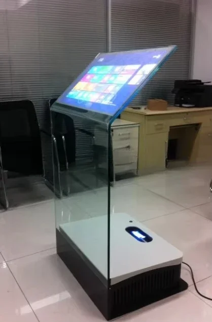 Smart interactive digital podium transparent screen 3D holographic projector
