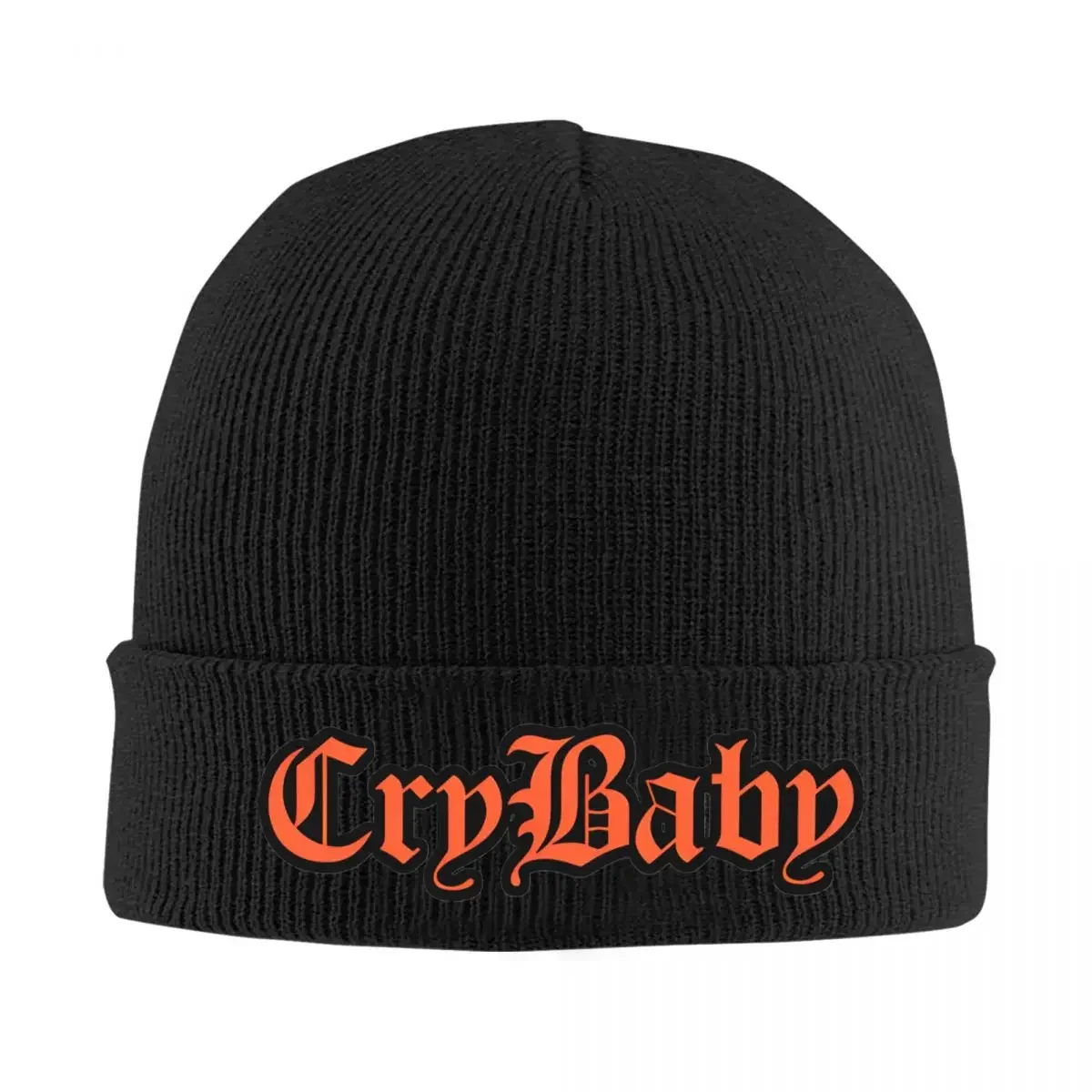 CRYBABY البرتقال محبوك قبعة للنساء الرجال Skullies Beanies الخريف الشتاء القبعات الاكريليك ليل اللمحة الجمالية قبعة عادية