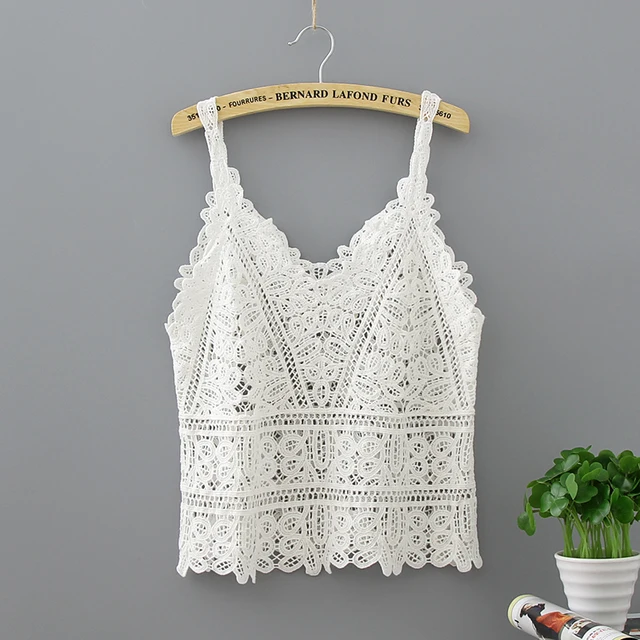 Cotton Crochet Tank Top Sexy Knitted Hollow Out Vest Crop Top Women Femme Vintage Backless Camisole Female 2026 Summer Clothes