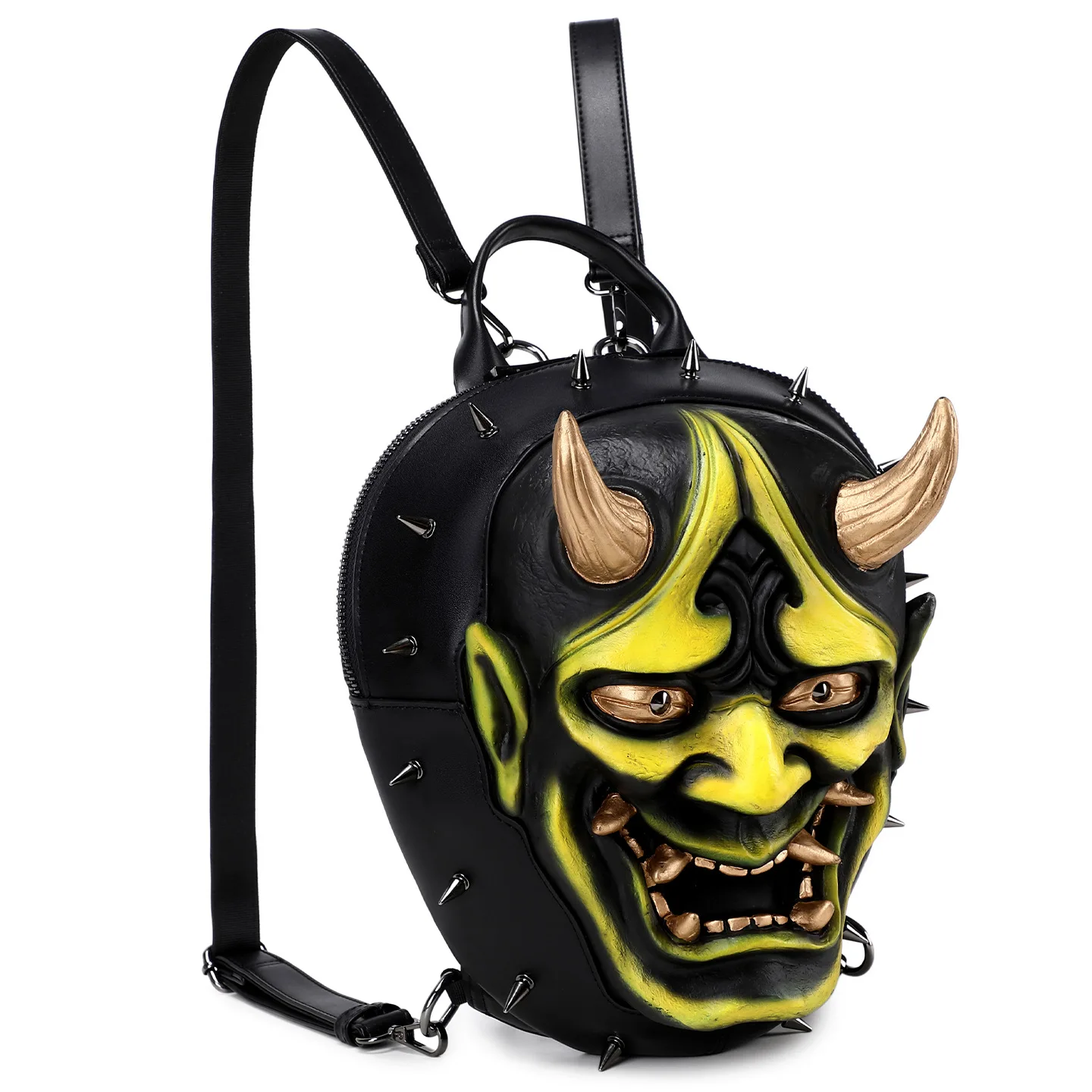 Mask Backpack - 3D Sculpted Punk Style Studded Gothic Unisex Bag for Men and Women, Dark Alternative Fashion Statement