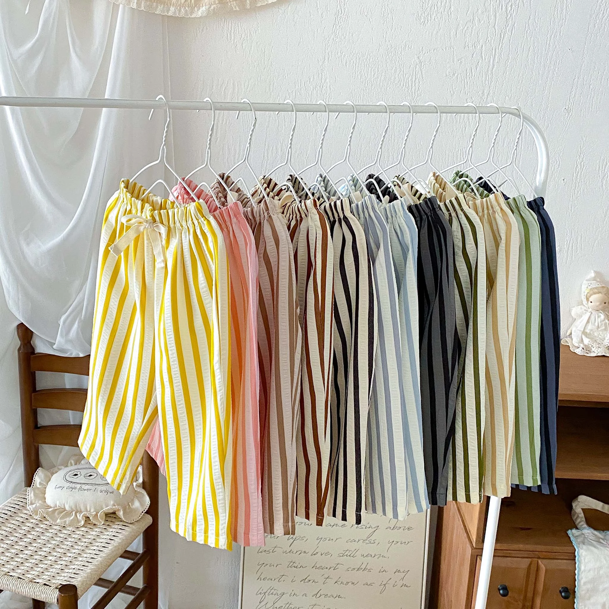 Children's Harem Pants Summer Clothing Loose Casual Striped Trousers Kids Clothes Simple Comfort Girl Boy Fashion Casual Pants