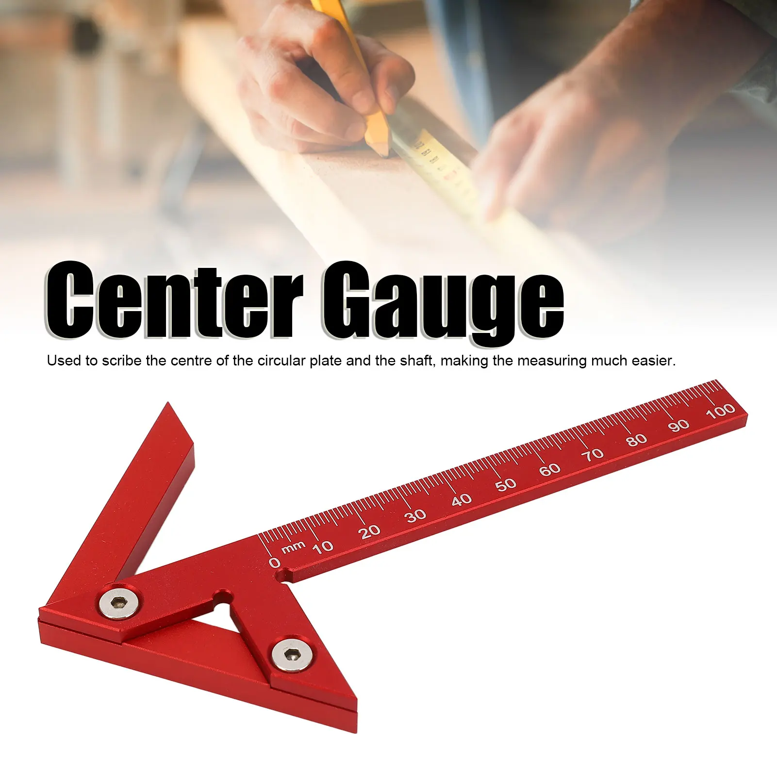 Center Gauge Center Gauge 105mm 45° 90° Aluminum Alloy Line Ruler Measuring Scribing Tool for Woodworking Center Finding Gauge