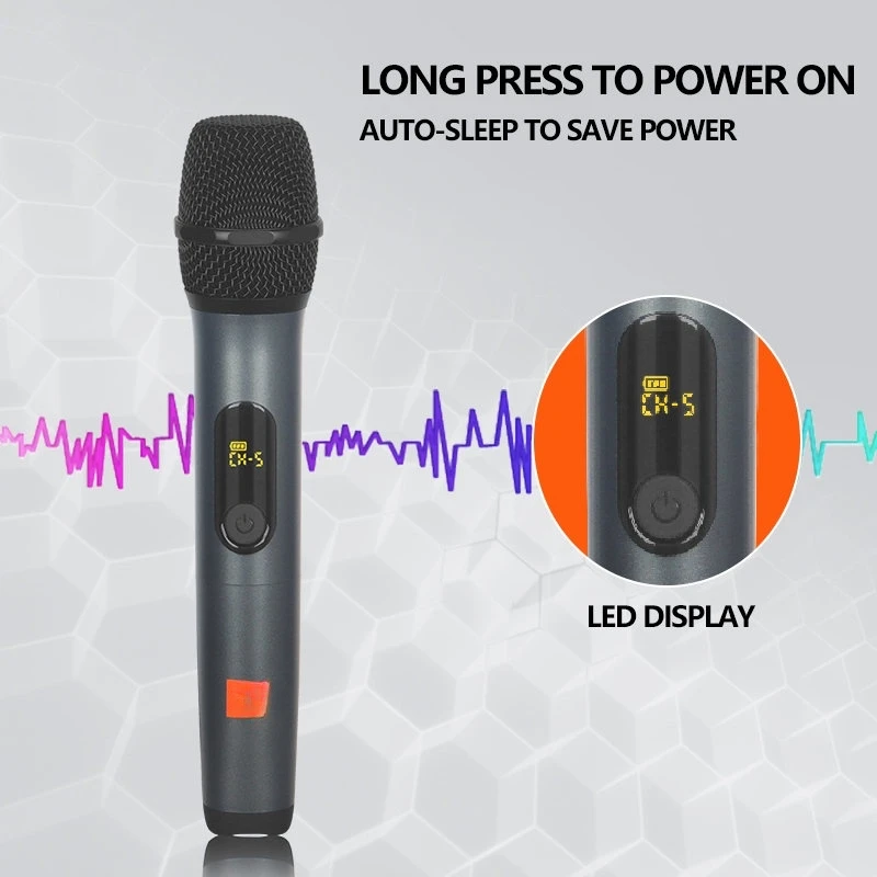 ميكروفون لاسلكي أصلي UHF ميكروفون لاسلكي محمول باليد مناسب لعروض المسرح #5