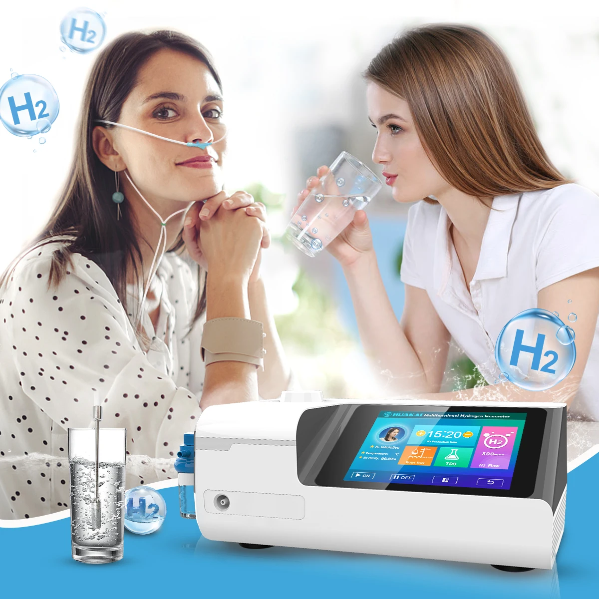 

Hydrogen Inhaler H2 Gas Generator 300ml/min Hydrogen Machine Rich Hydrogen Water Device