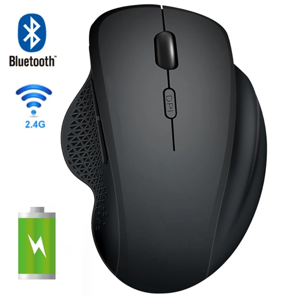 Wireless Mouse Rechargeable Bluetooth Mouse Wireless Computer Mouse Gamer 6 Buttons Ergonomic Mause Gaming Dual Mode Mice For PC