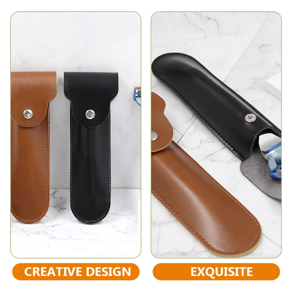 Razor Protective Case Compact Size Stylish Snap Button Closure Scratch Resistant Travel Razor Cover for Daily Storage