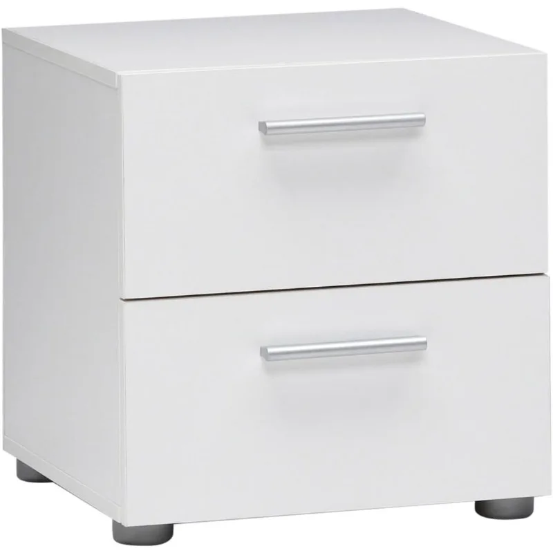 

2 Drawer, Small, White Nightstand 15.75"D x 15.75"W x 16.5"H White 25 Pounds